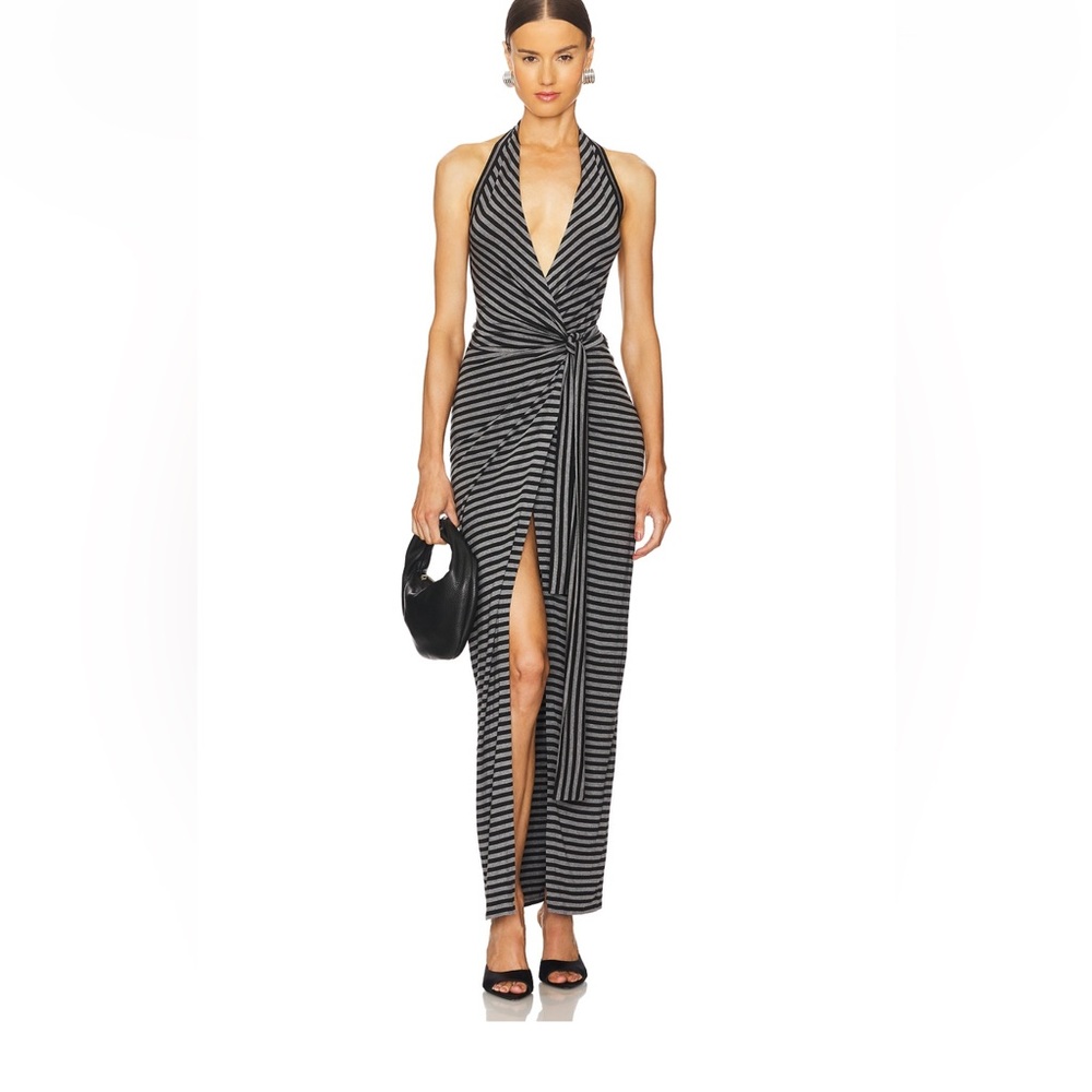 Norma Kamali Halter Wrap Straight Gown size XXS
